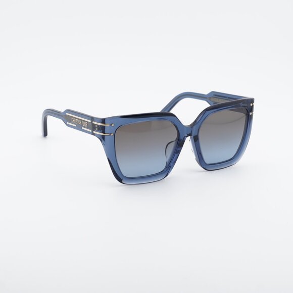 Dior DIORSIGNATURE S10F 30F2 Sunglasses Blue Square Frame, Bordeaux Lenses main image 8